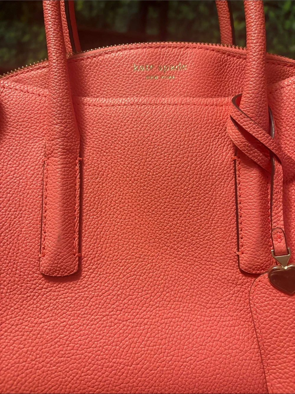 kate spade Coral Pink Pebbled Leather Satchel - Picture 4 of 9